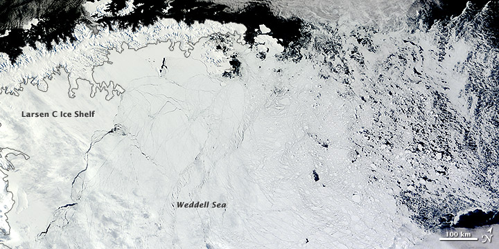 Satellite Spies Unusual Antarctic Sea Ice